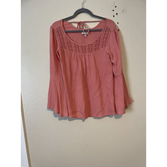 Haute Hippie Tribe Women Scoop Neck Pullover Tie String Peasant Blouse Size XS. - Picture 5 of 6